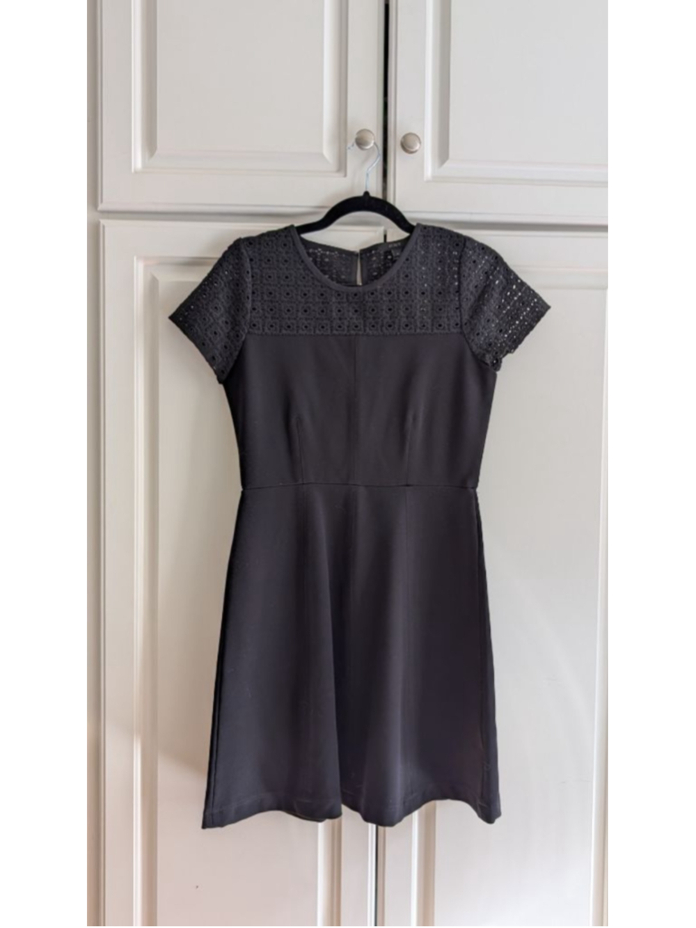Women's J.Crew Black Lace Top Mini Dress Size 4